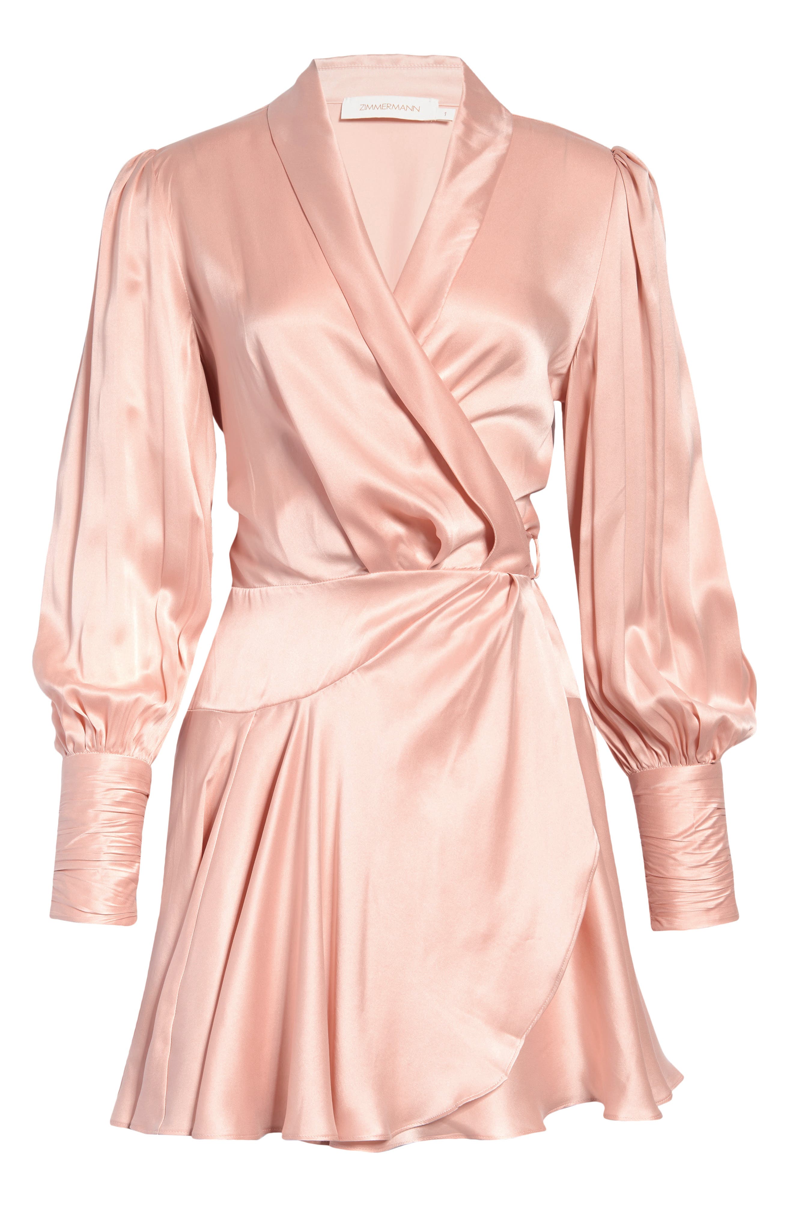 Long Sleeve Silk Wrap Minidress | Nordstrom